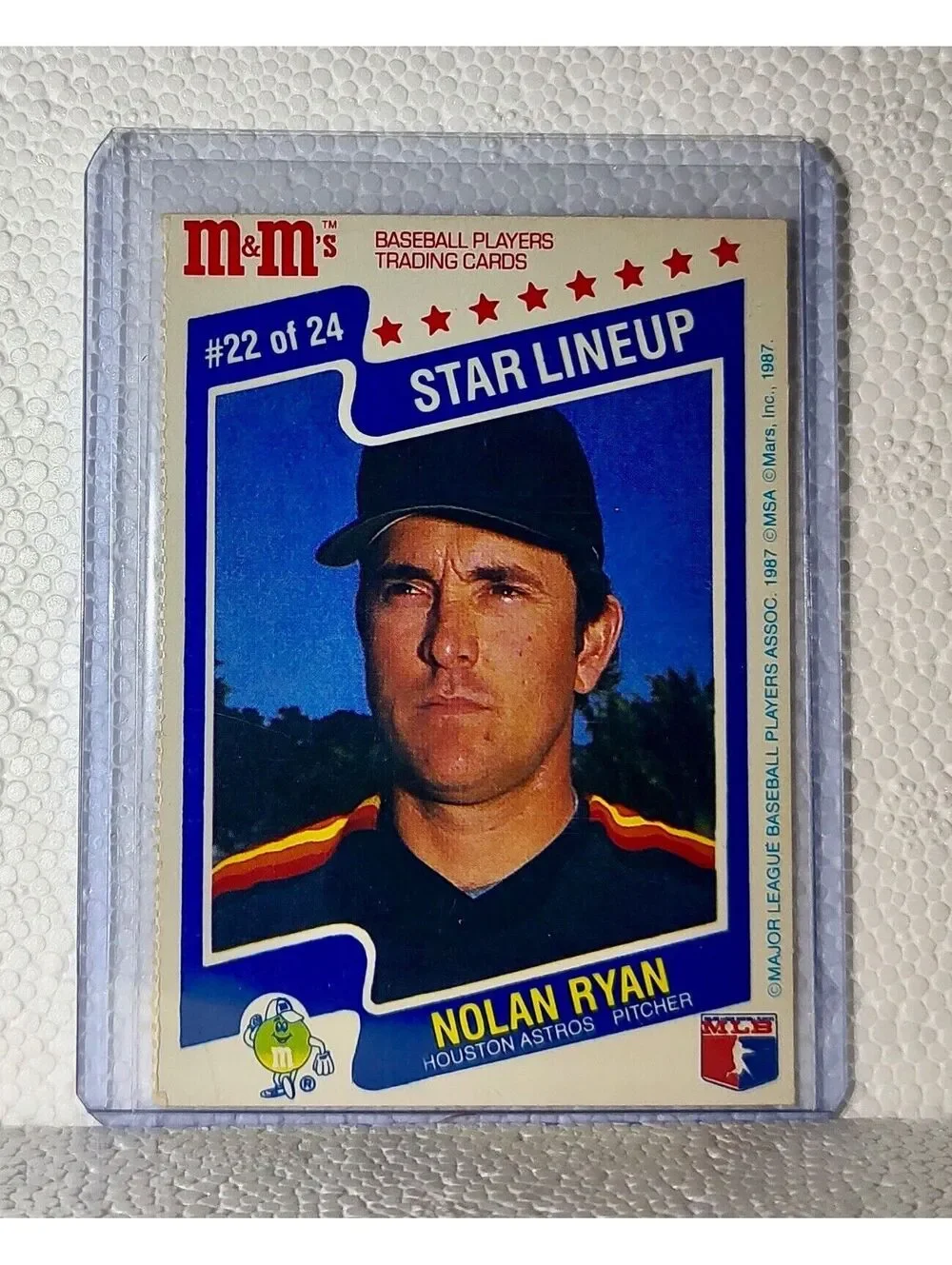 Nolan Ryan 1987 M&M’s MLB #22 Baseball Card Houston Astros